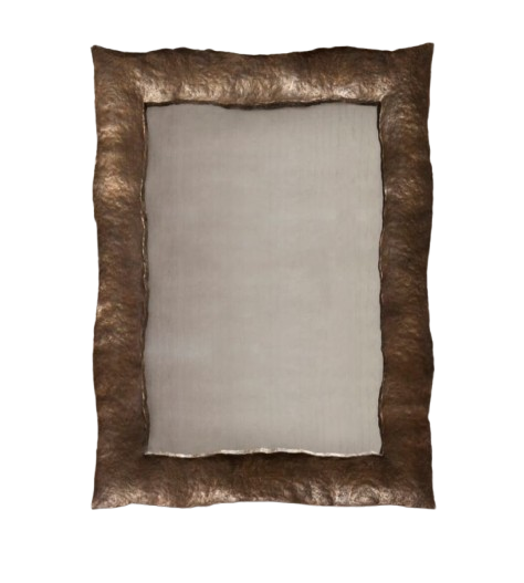 Rustic Bronze Textured Rectangular Mirror Frame – Vintage Wall Décor